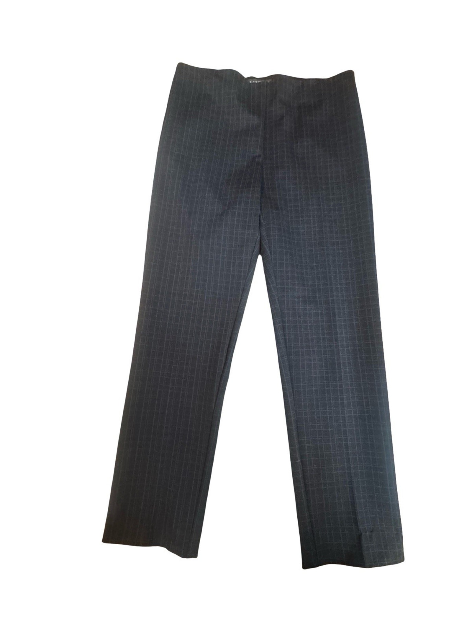 Elliott Lauren Women's Black & Navy Plaid Straight Leg Pants Sz 10